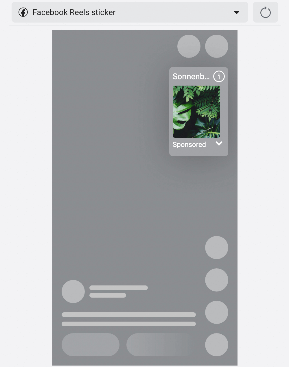 image of Instagram Reels sticker during ad setup
