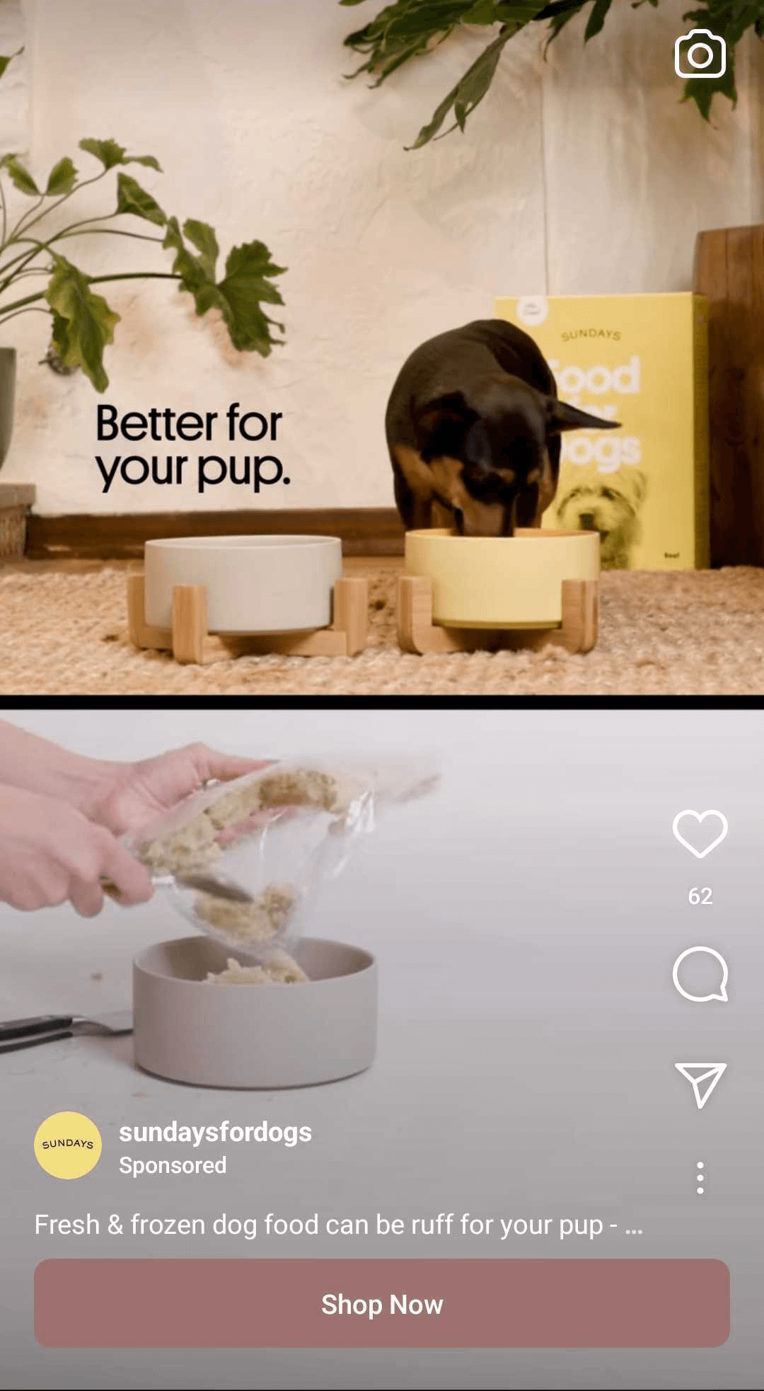 image of Instagram Reels ad showing comparison with competitor