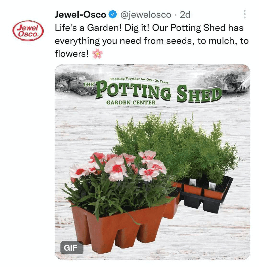 image of Jewel-Osco tweet with GIF