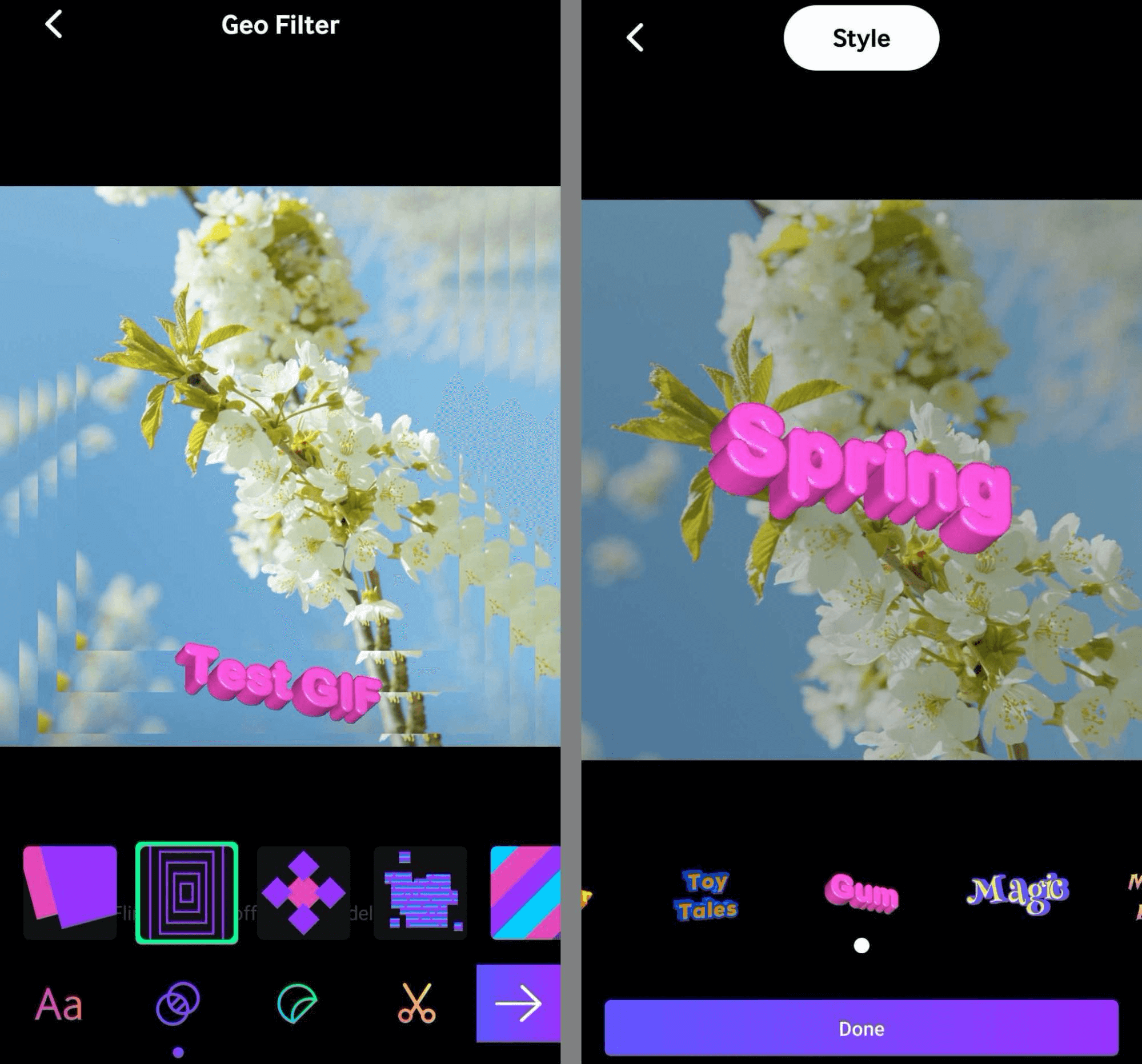 image of Giphy GIF creation tool