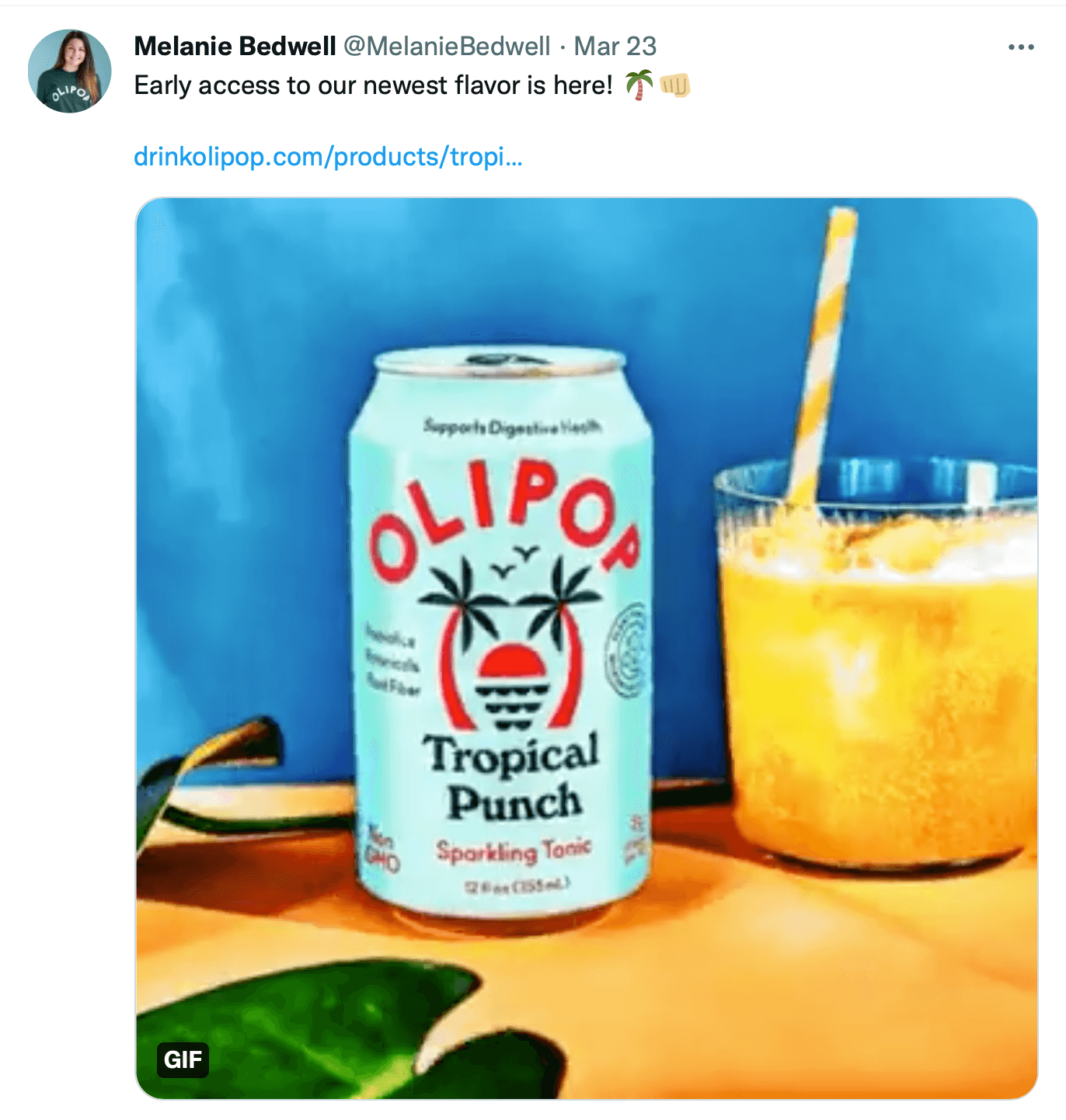 image of employee tweet about employer's new product