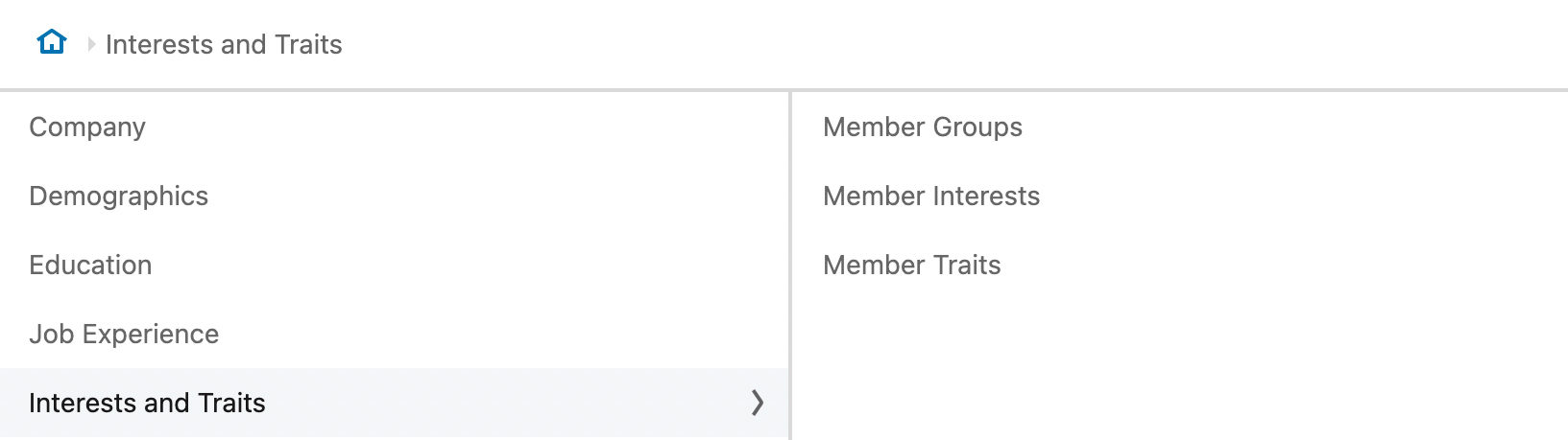 segmentação com base em interesses do linkedin