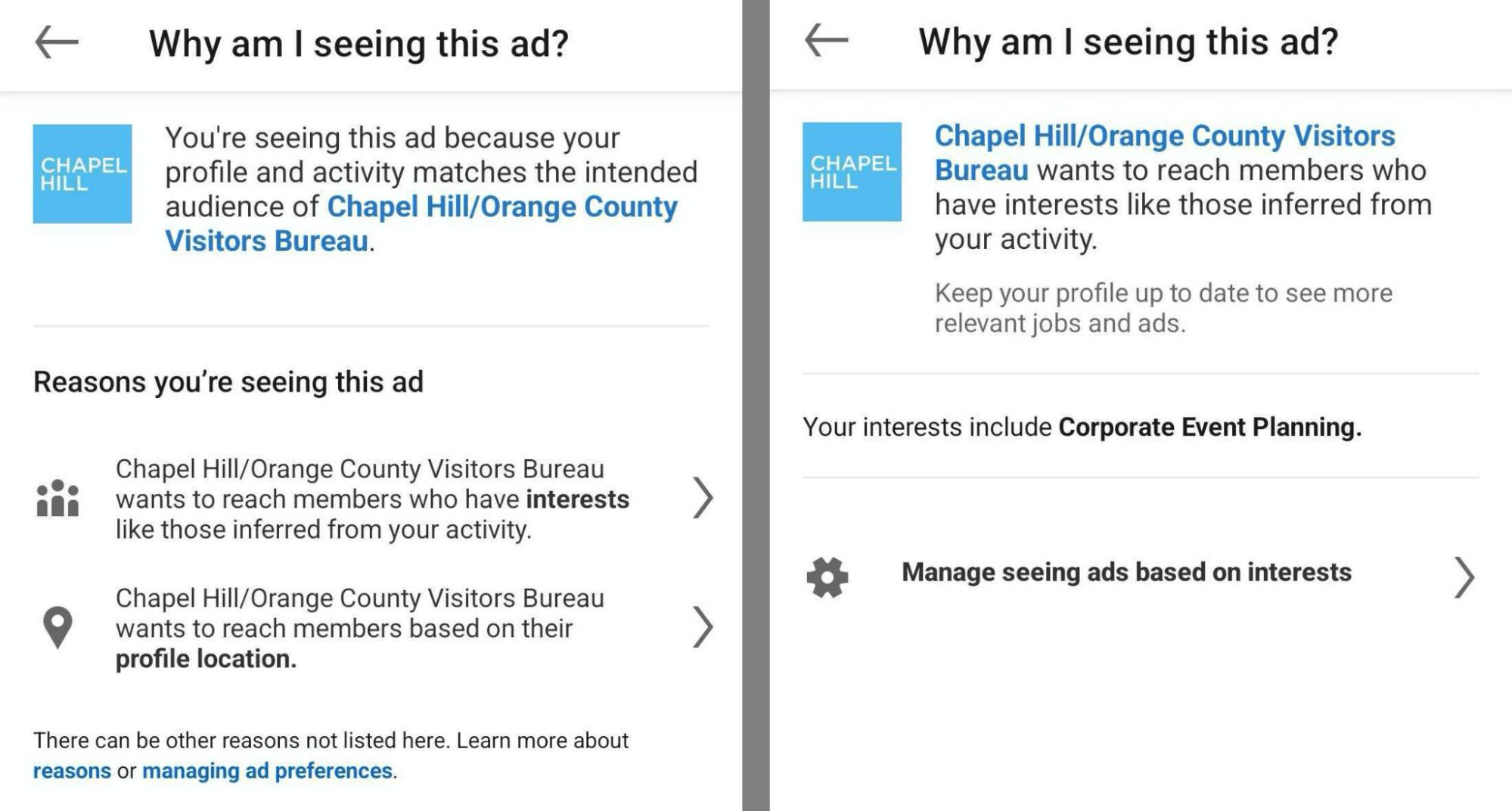 research linkedin competitor ad targeting 2