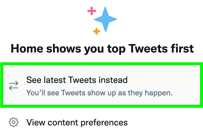 image of See Latest Tweets Instead option on Twitter mobile app