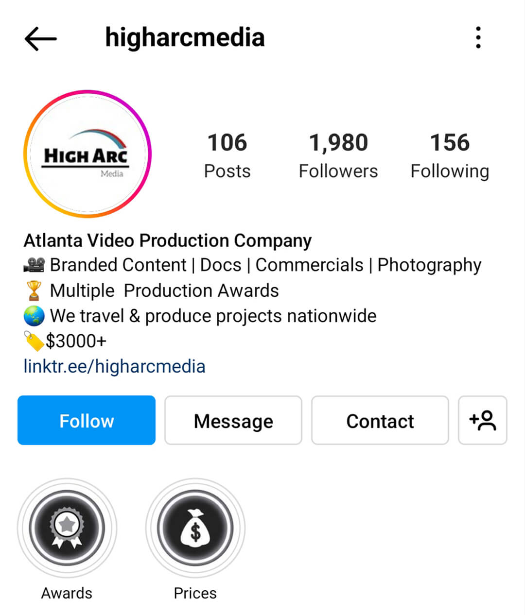instagram-bio-higharcmedia-copy-example