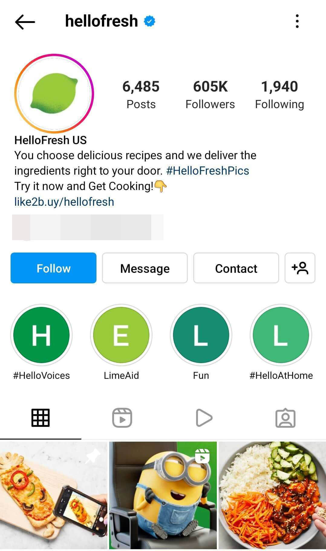 how-to-instagram-grid-pinning-feature-marketing-limited-time-offer-hellofresh-step-1