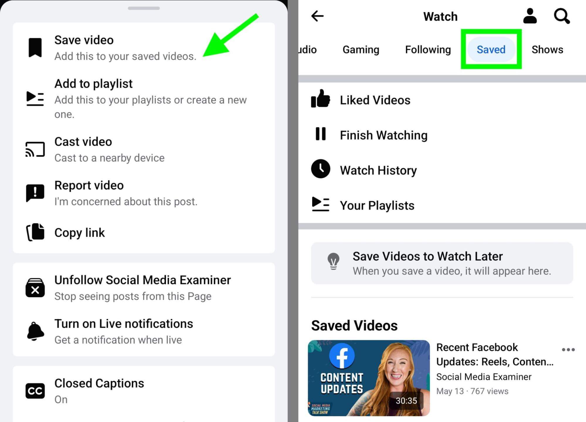 how-to-save-content-organic-facebook-video-posts-swipe-file-example