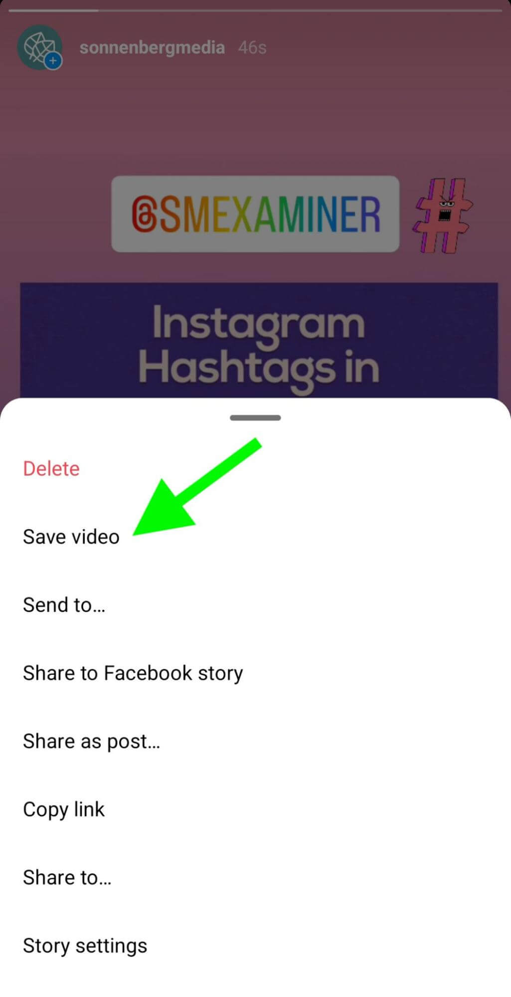 how-to-save-content-organic-instagram-stories-swipe-file-example