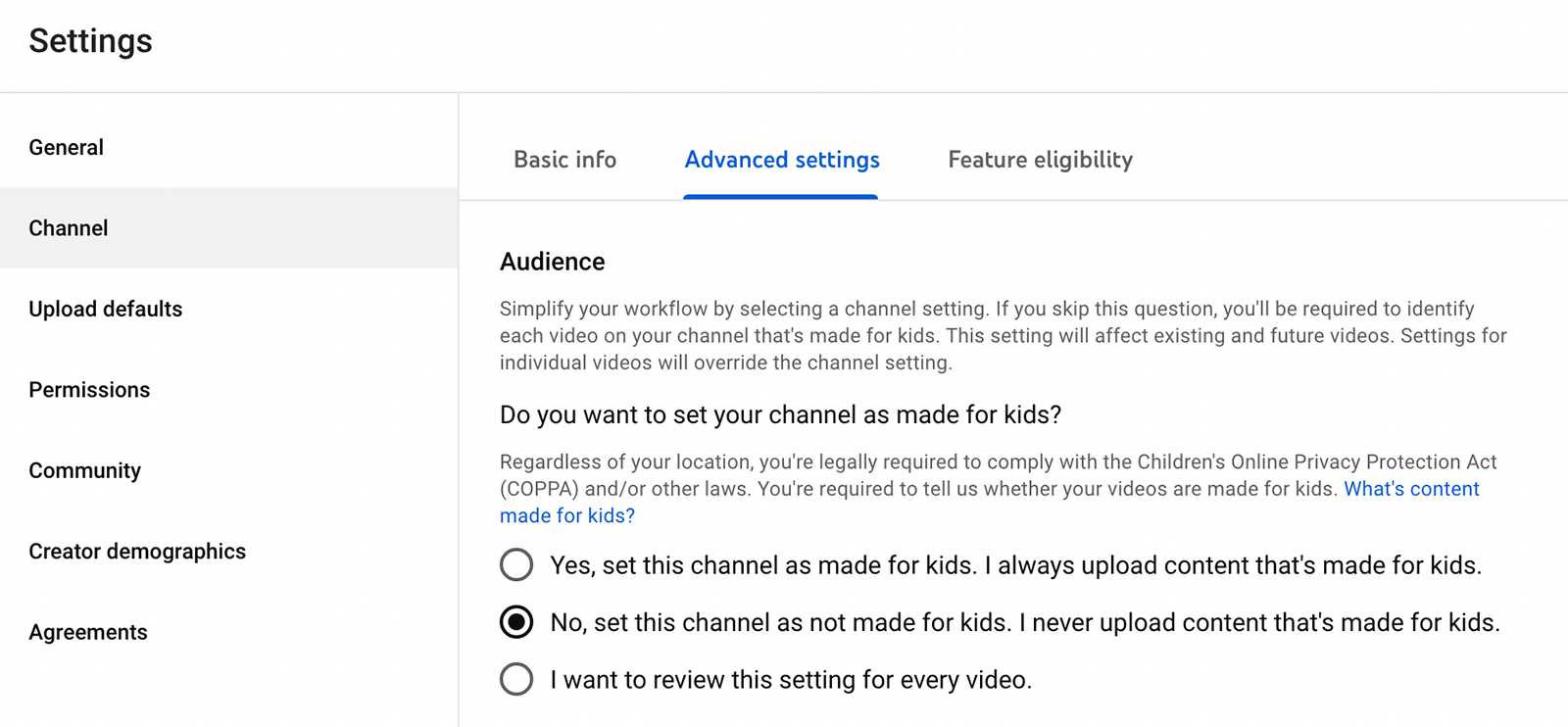 A Beginner's Guide: Advanced  Channel Settings