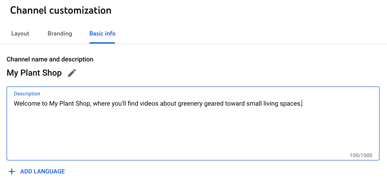 Description For Channel: Basics