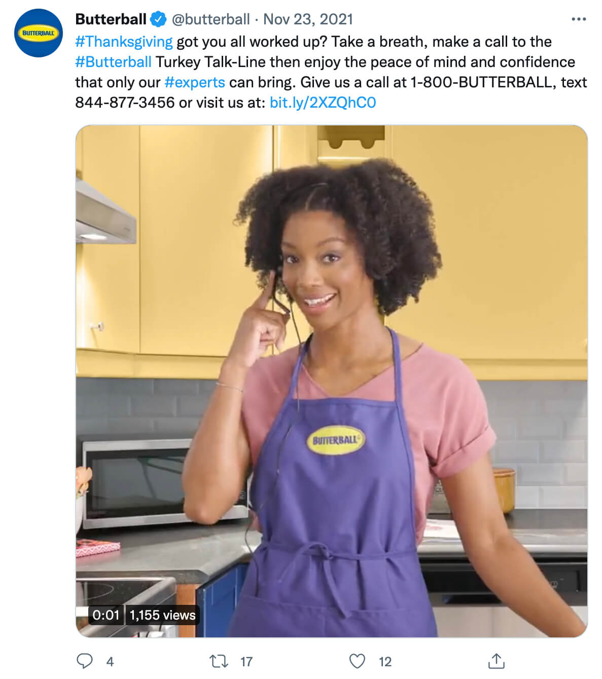 social-media-marketing-guide-holiday-campaigns-2022-elements-execution-timelines-thanksgiving-butterball-tweet-example-2