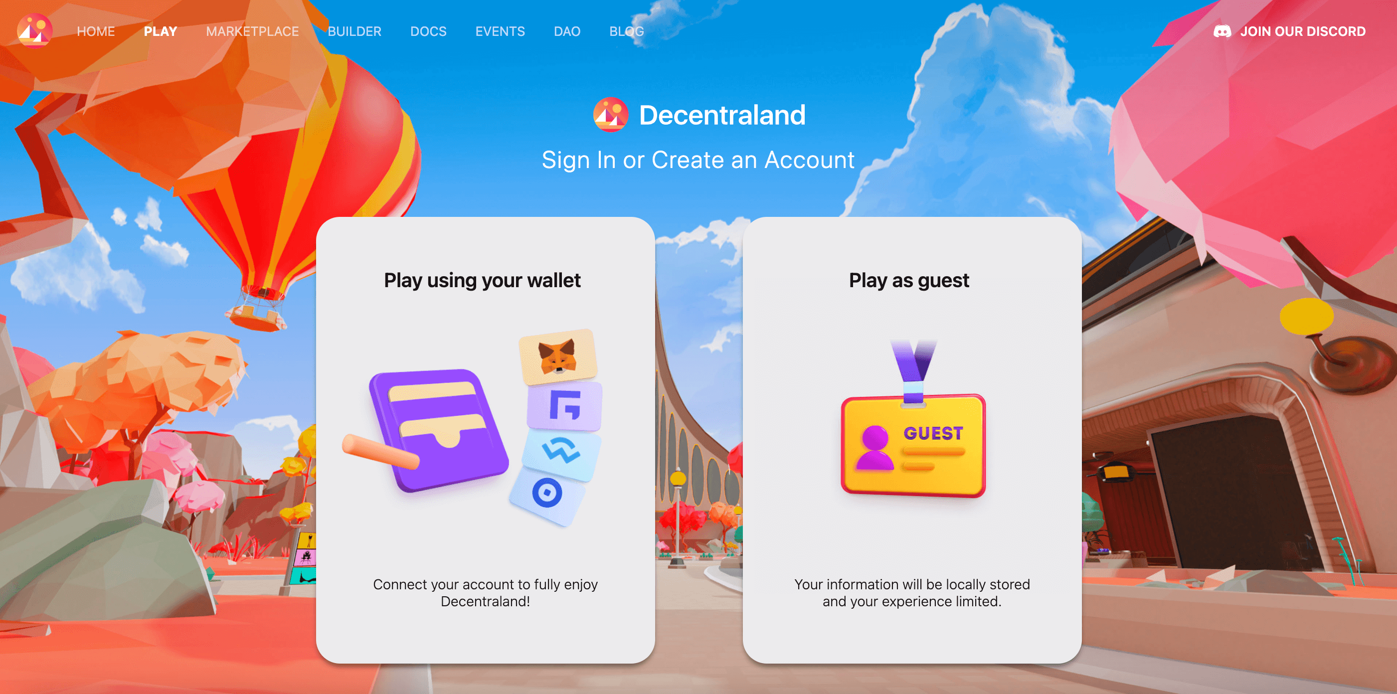 metaverse-worlds-to-consider-decentraland-wallet-guest-example-1