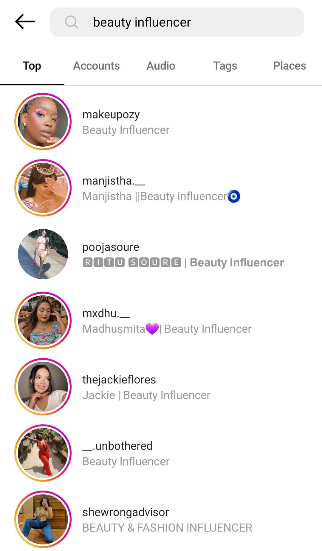 how-to-find-partner-micro-influencers-on-instagram-search-for-beauty-influencer-example-1