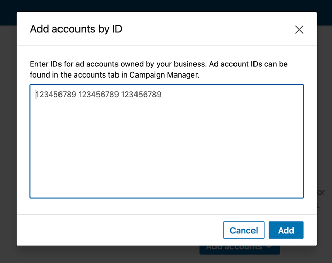 how-to-get-started-linkedin-business-manager-add-ad-accounts-by-id-step-11