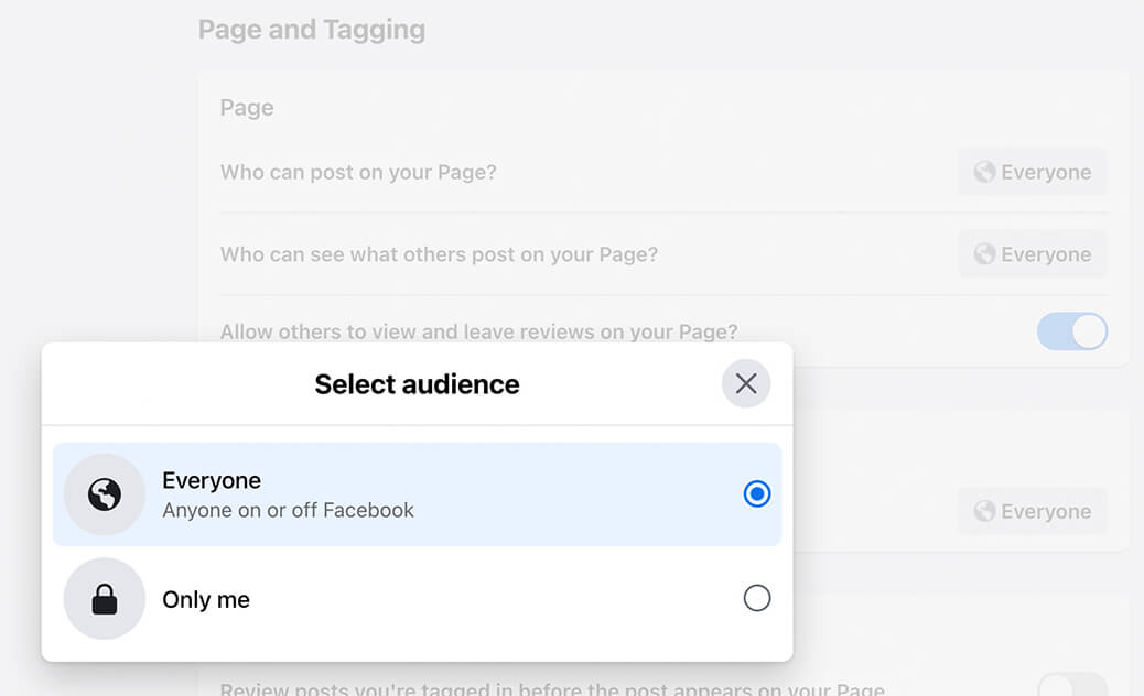 how-to-moderate-facebook-page-conversations-post-review-moderation-with-new-pages-experience-select-audience-step-4