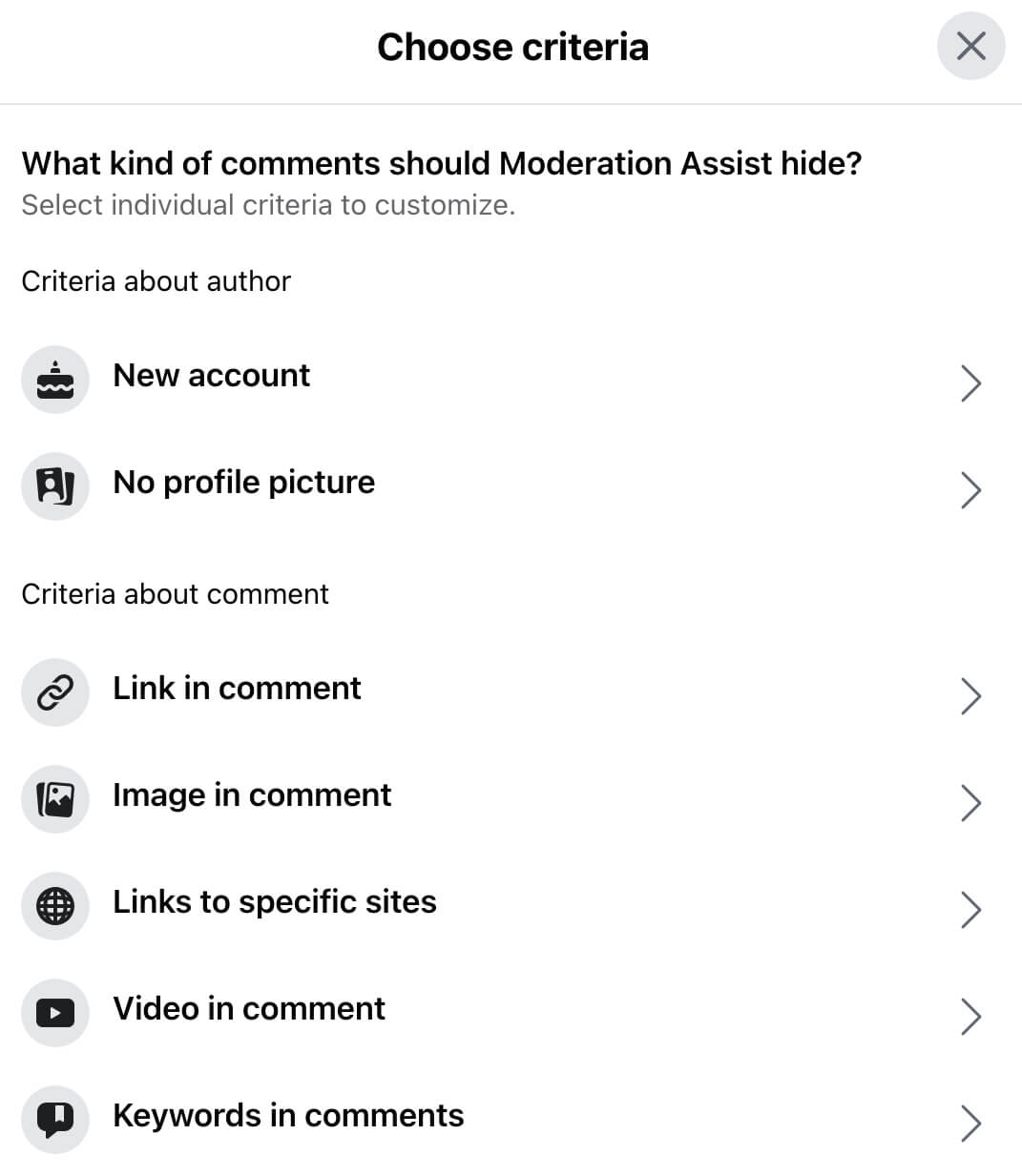 how-to-moderate-facebook-page-conversations-use-moderation-assist-choose-criteria-step-14