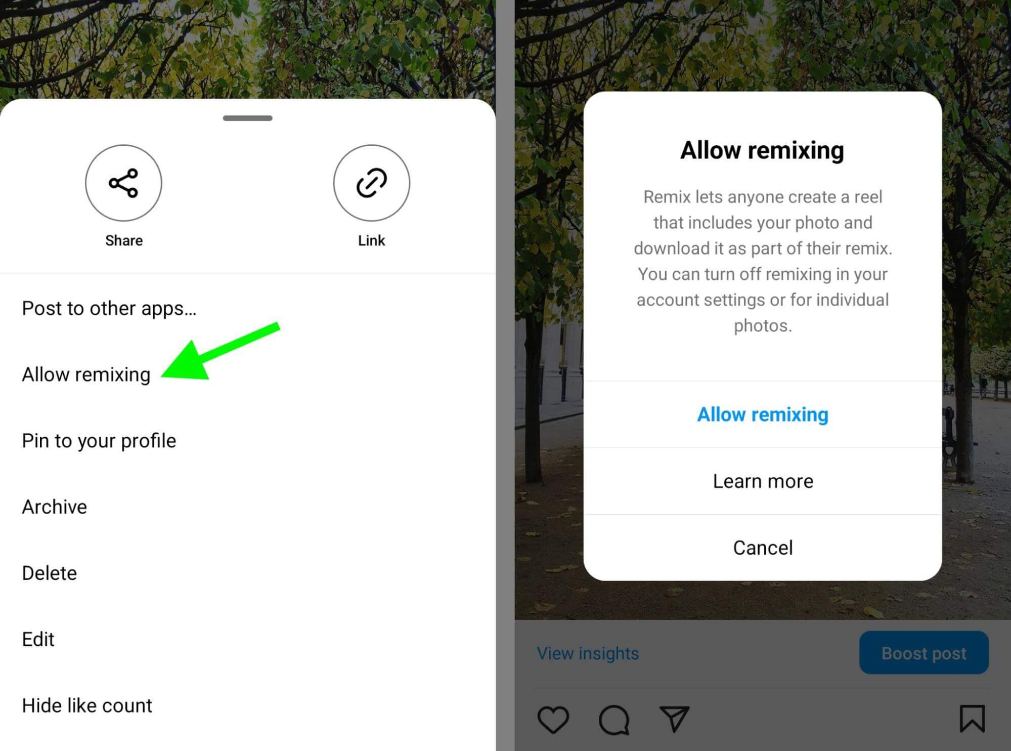 how-to-use-instagram-photo-remix-feature-turn-on-off-trick-into-giving-step-17