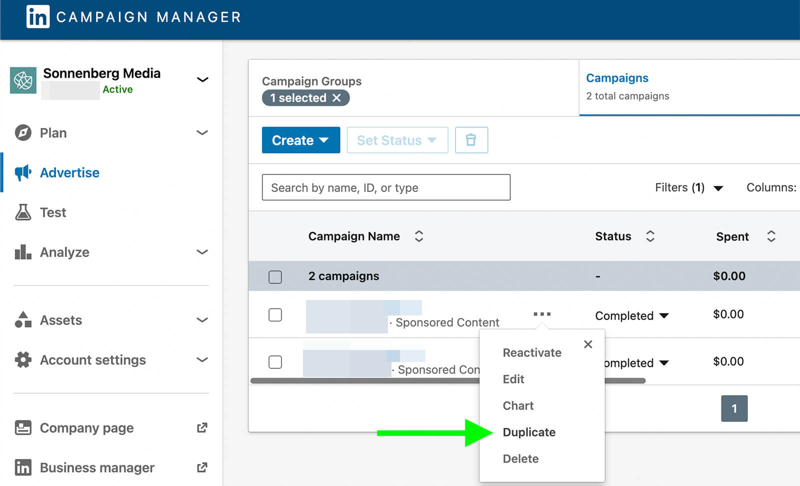 como-criar-split-tests-in-linkedin-campaign-manager-duplicate-example-4