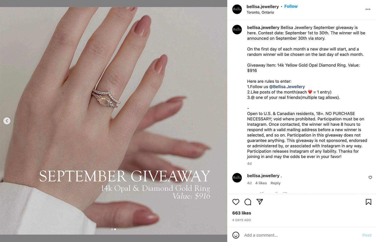 how-to-get-ongoing-engagement-from-recurring-social-media-contests-seasonal-holiday-giveaways-and-contests-bellisa-jewellrey-example-3