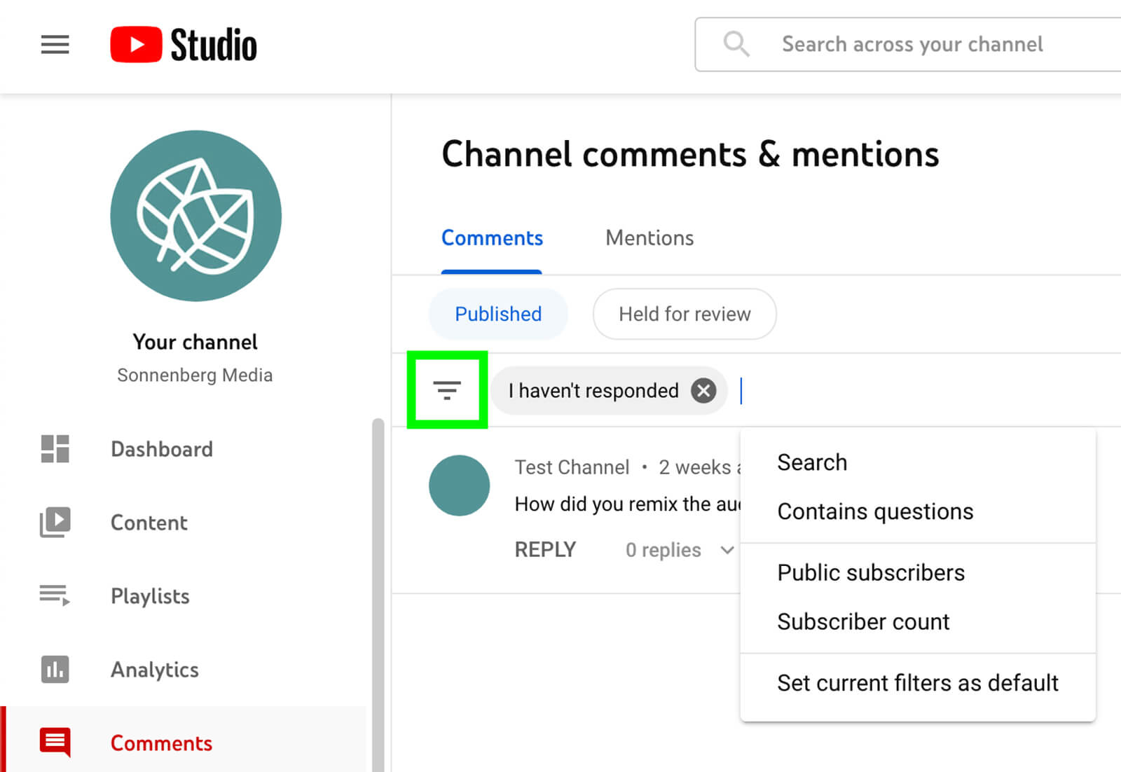 how-marketers-can-maximize-the-shorts-commenting-feature-designate-top-comments-youtube-studio-sort-filter-keywords-or-questions-sonnenbergmedia-example-12