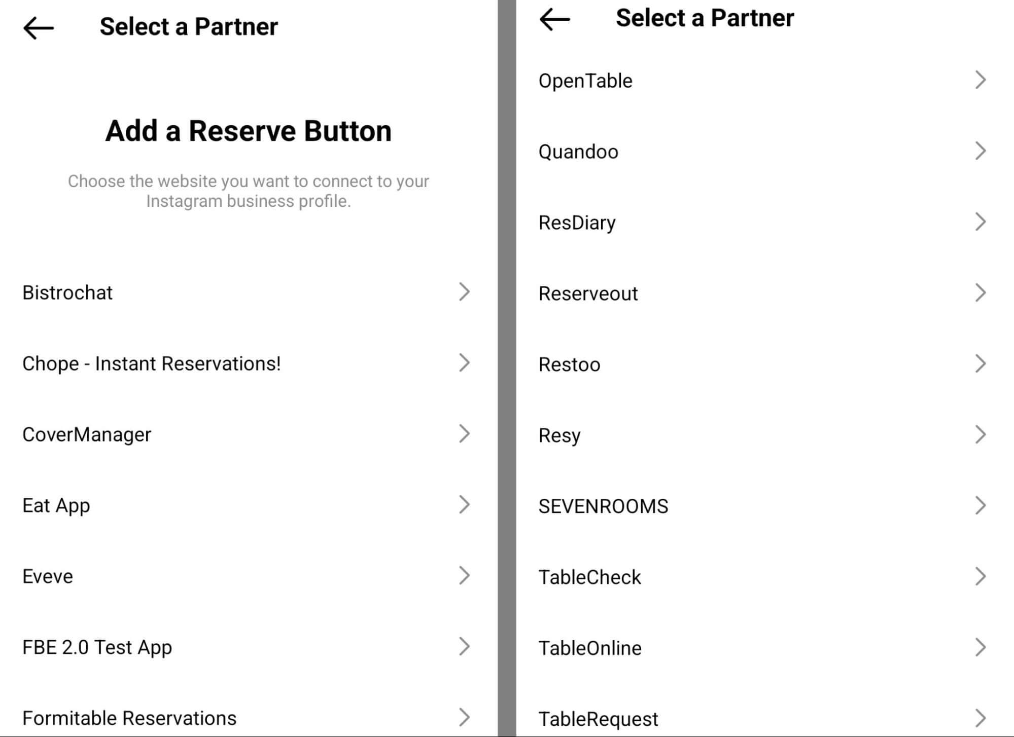 how-to-create-a-reserve-action-buttton-on-instagram-restaurant-platforms-connect-to-professional-profile-resy-opentable-select-a-partner-example-7