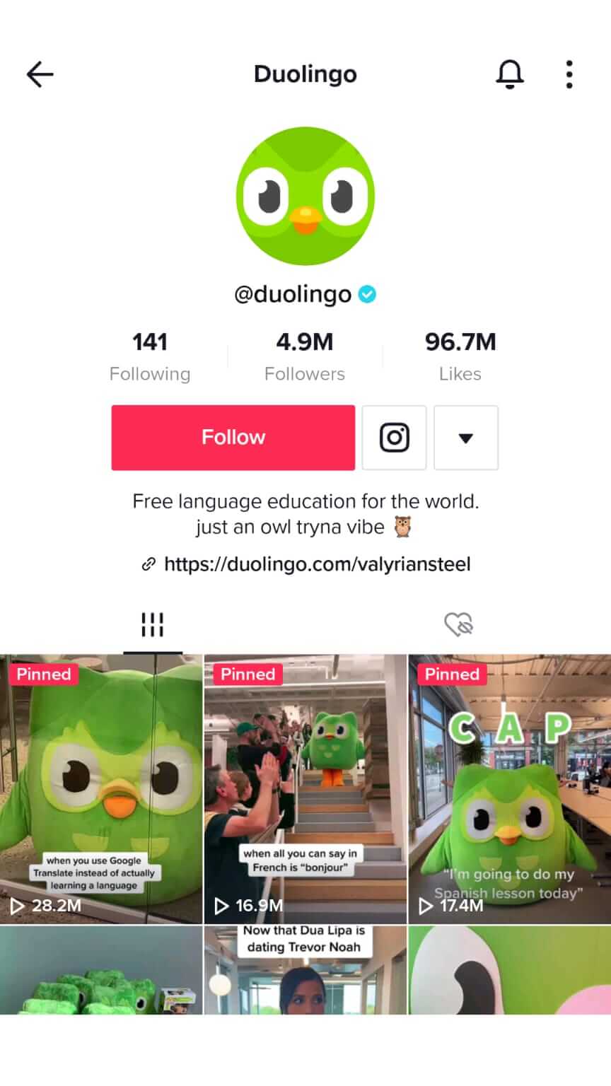 how-to-develop-a-video-content-strategy-who-is-the-face-of-your-content-tiktok-duolingo-owl-mascot-example-3