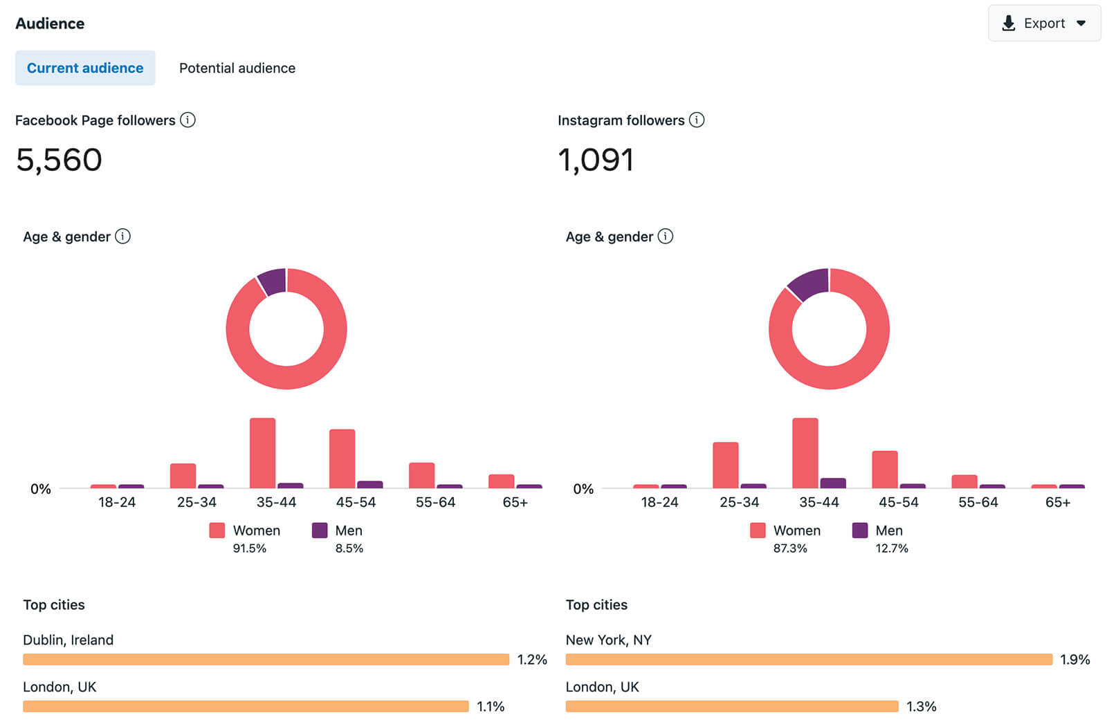 how-to-do-an-annual-social-media-audit-check-audience-metrics-business-suite-demographics-locations-facebook-pages-instagram-accounts-example-7