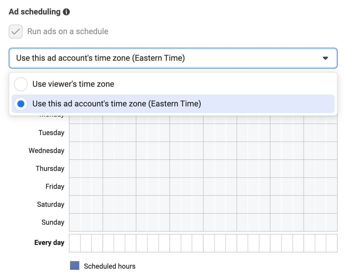 how-to-launch-call-ads-for-facebook-ad-set-level-select-hours-use-this-ad-accounts-time-zone-option-scheduling-example-7