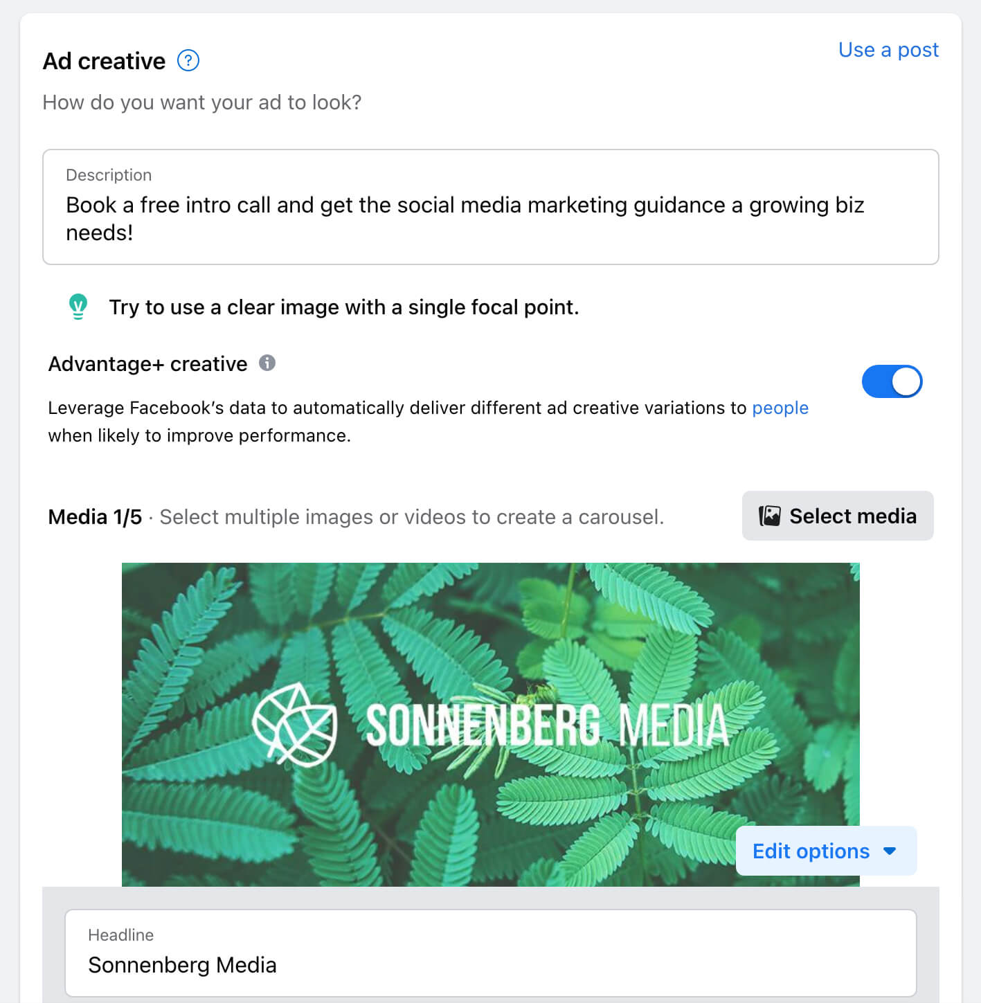 how-to-promote-your-book-now-or-reserve-action-buttons-with-paid-facebook-campaigns-add-creatives-build-carousel-leverage-advantage-plus-creative-sonnenbergmedia-example-26