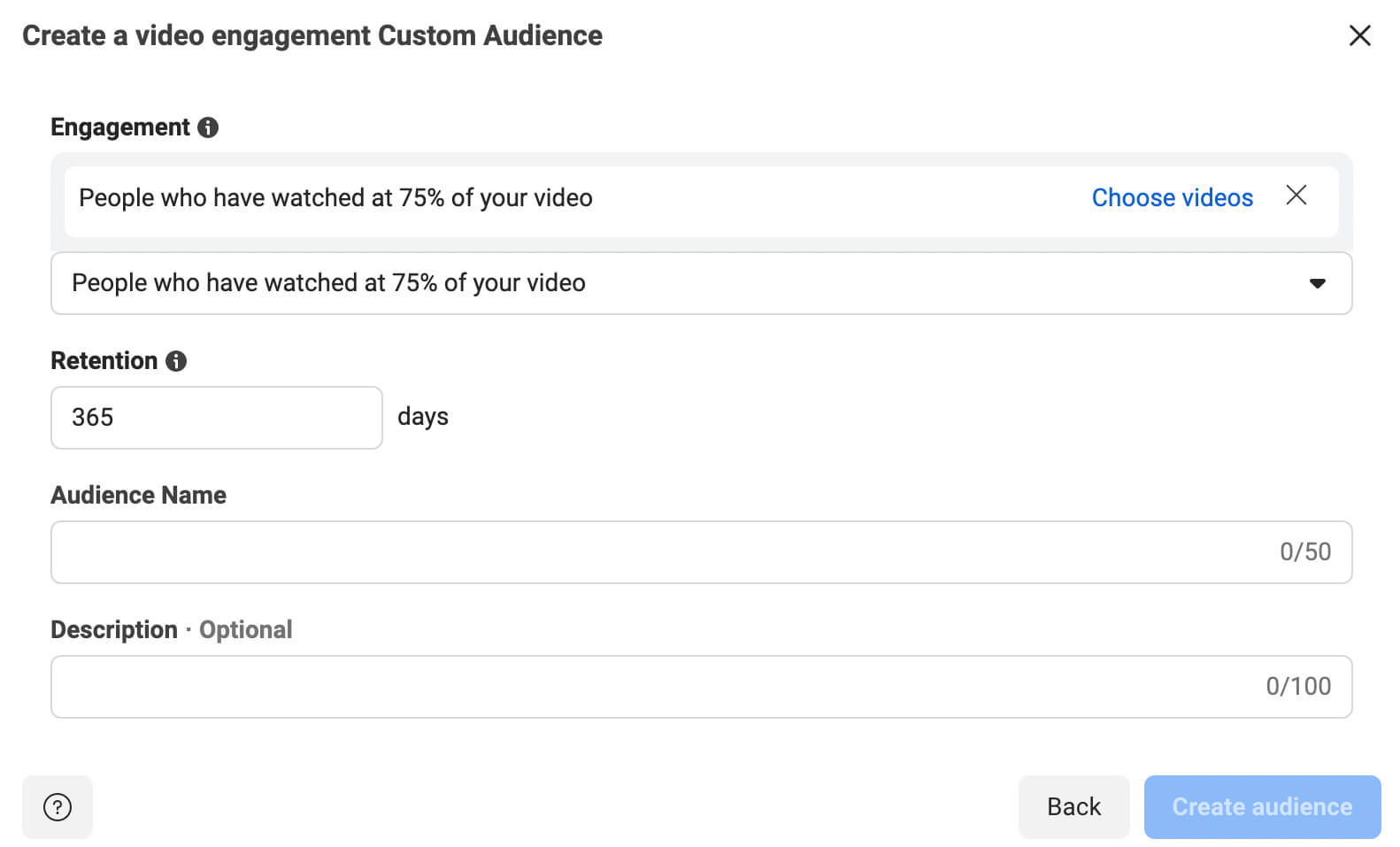 how-to-set-up-meta-call-ads-for-the-facebook-customer-journey-video-creatives-remarket-based-on-viewers-of-specific-videos-create-a-video-engagement-cutsom-audience-example-5