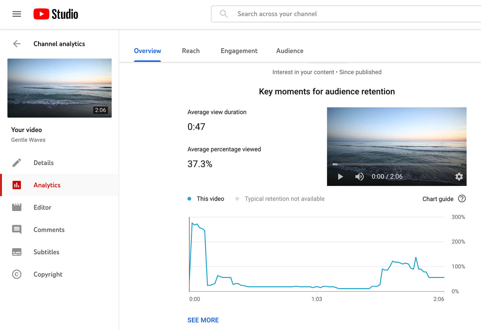 how-to-use-alternatives-to-youtube-studio-popular-segments-graph-check-audience-retention-metrics-overview-example-20