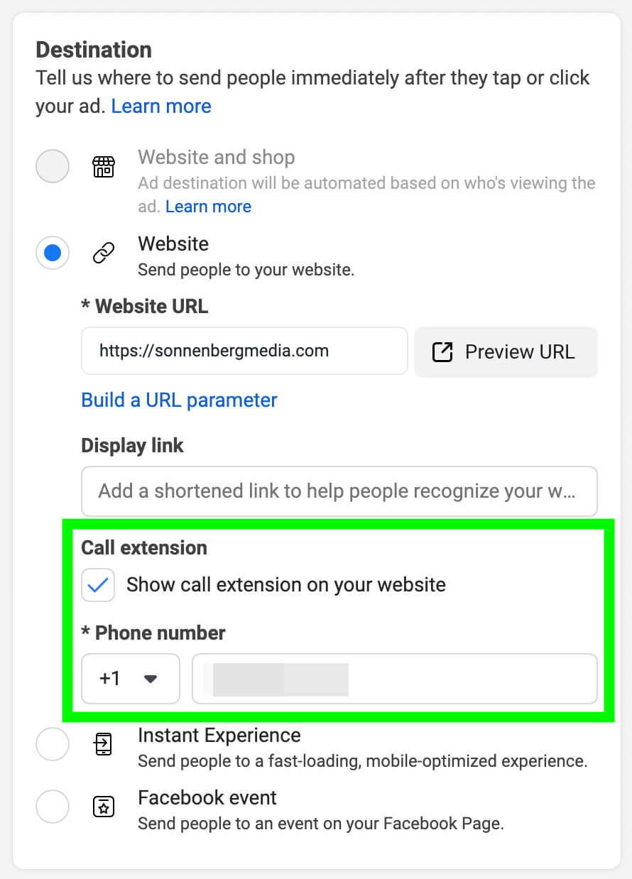 Facebook Business Extension