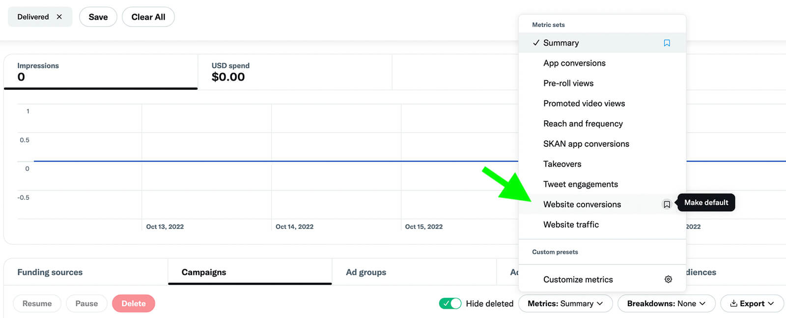 how-to-check-conversion-event-analytics-using-twitter-pixel-ads-manager-dashboard-metrics-menus-select-website-conversions-example-26