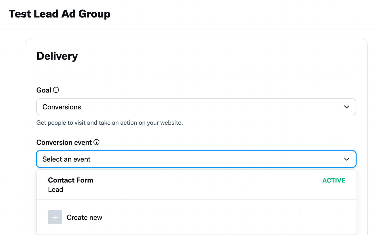 how-to-choose-a-campaign-objective-and-an-ad-group-goal-using-twitter-pixel-target-middle-lower-funnel-conversions-set-up-different-goal-test-lead-ad-group-conversion-event-example-19