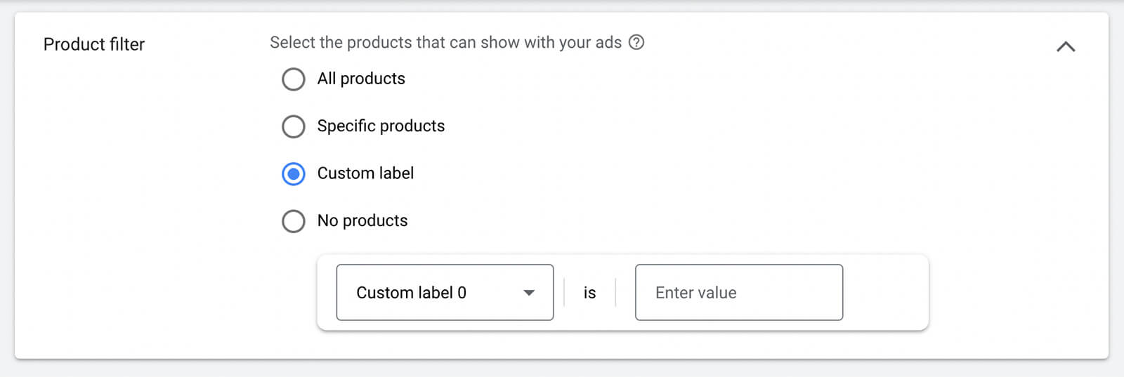 how-to-configure-the-product-feed-using-youtube-shorts-ads-product-filter-dropdown-all-specific-products-custom-label-no-products-example-15