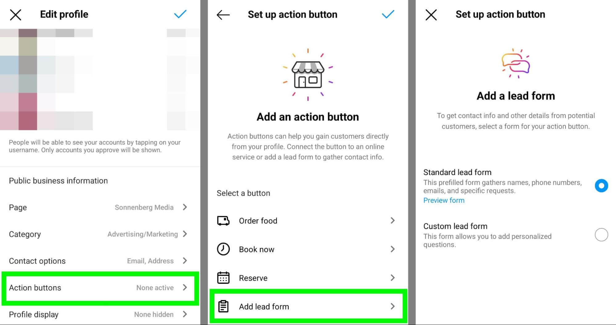 how-to-create-an-email-sign-up-lead-form-action-button-on-your-instagram-business-profile-edit-add-lead-form-collects-email-phone-numbers-example-7