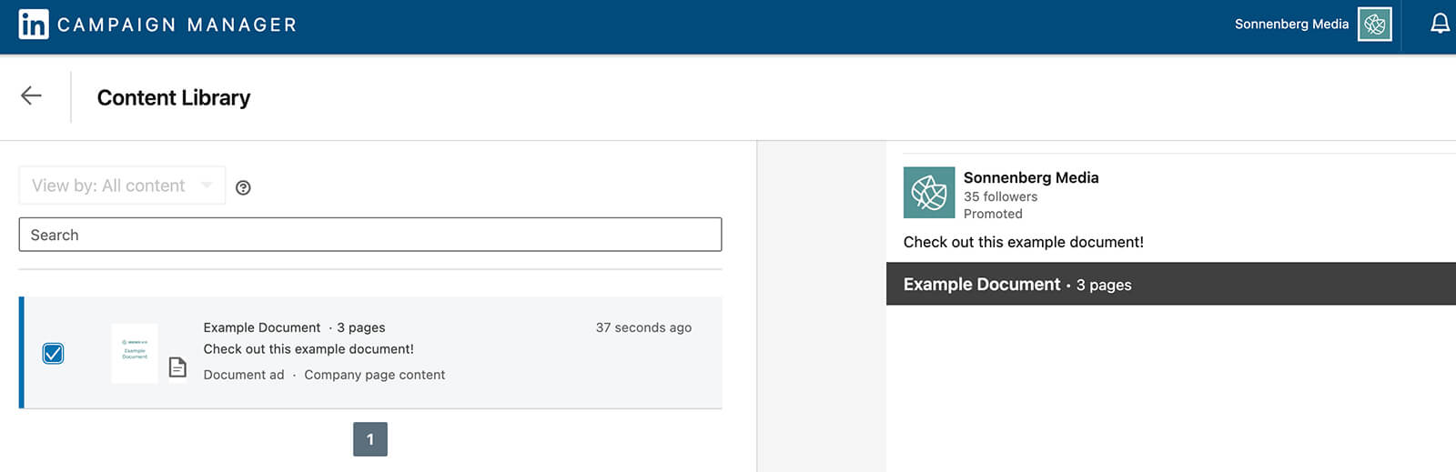 how-to-create-linkedin-document-ads-campaign-manager-content-library-browse-existing-content-button-example-10