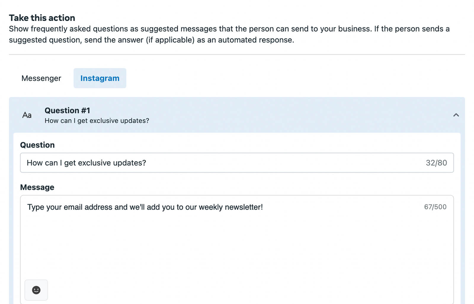 how-to-include-email-sign-up-opportunities-in-automated-dm-responses-on-your-instagram-profile-faq-inbox-automation-tool-add-questions-automated-response-marketing-goals-example-11