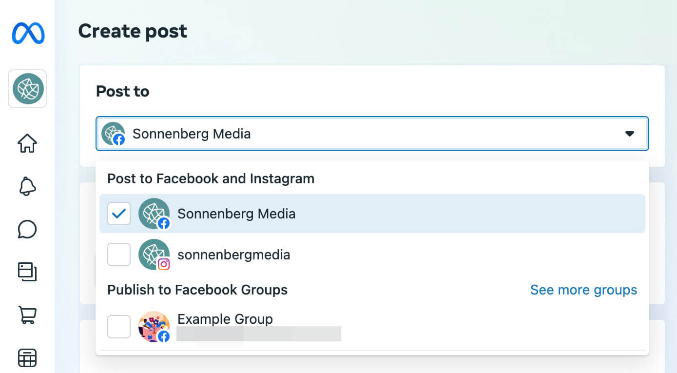 how-to-publish-and-schedule-social-media-in-business-suite-cross-post-content-between-instagram-and-facebook-create-post-example-2