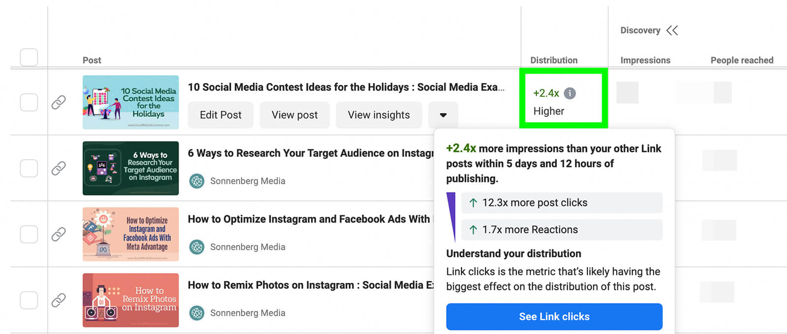 how-to-publish-contnet-that-reflects-your-facebook-page-followers-interests-creator-studio-distribution-column-metrics-positive-trends-example-8