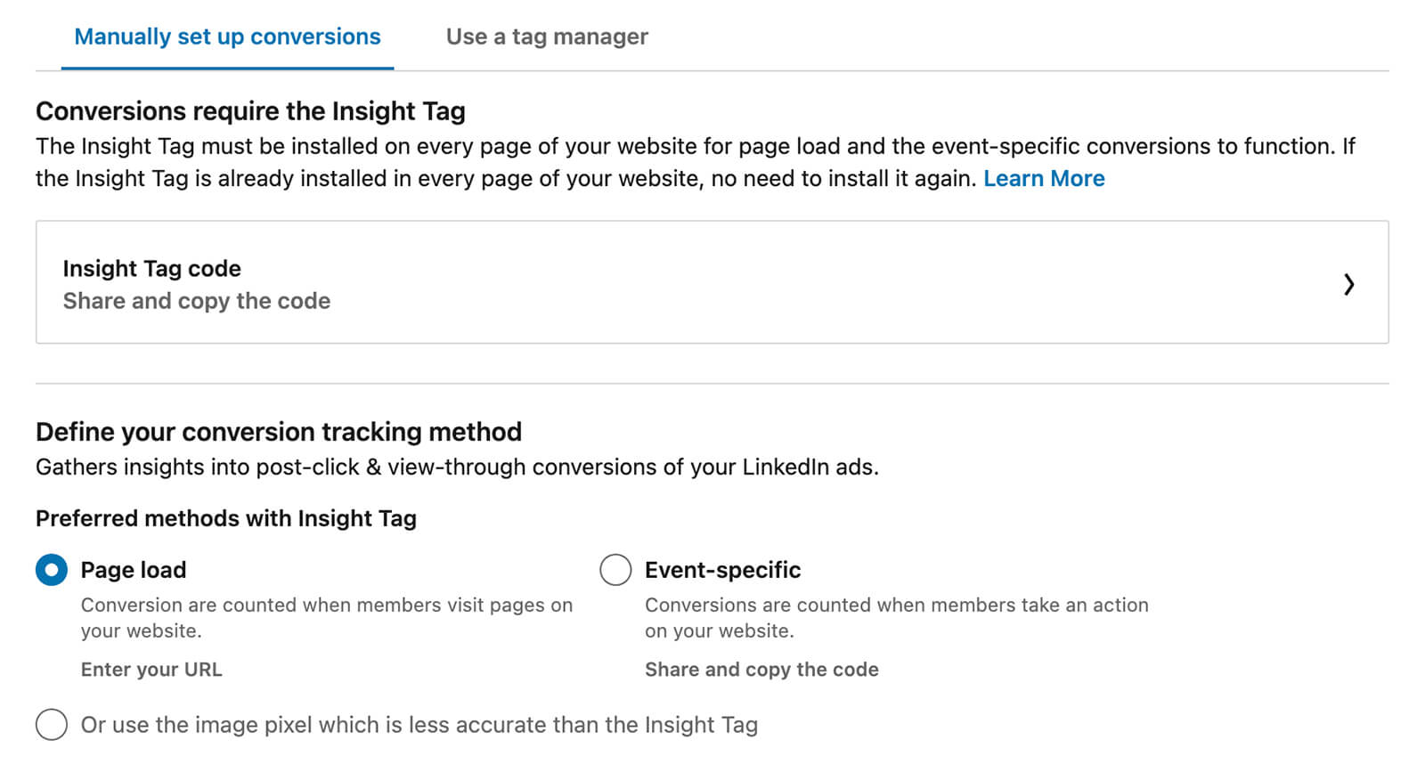 how-to-track-conversions-with-linkedin-document-ads-create-new-conversion-link-on-page-or-website-conversions-quote-requests-purchases-ad-clicks-phone-calls-example-9