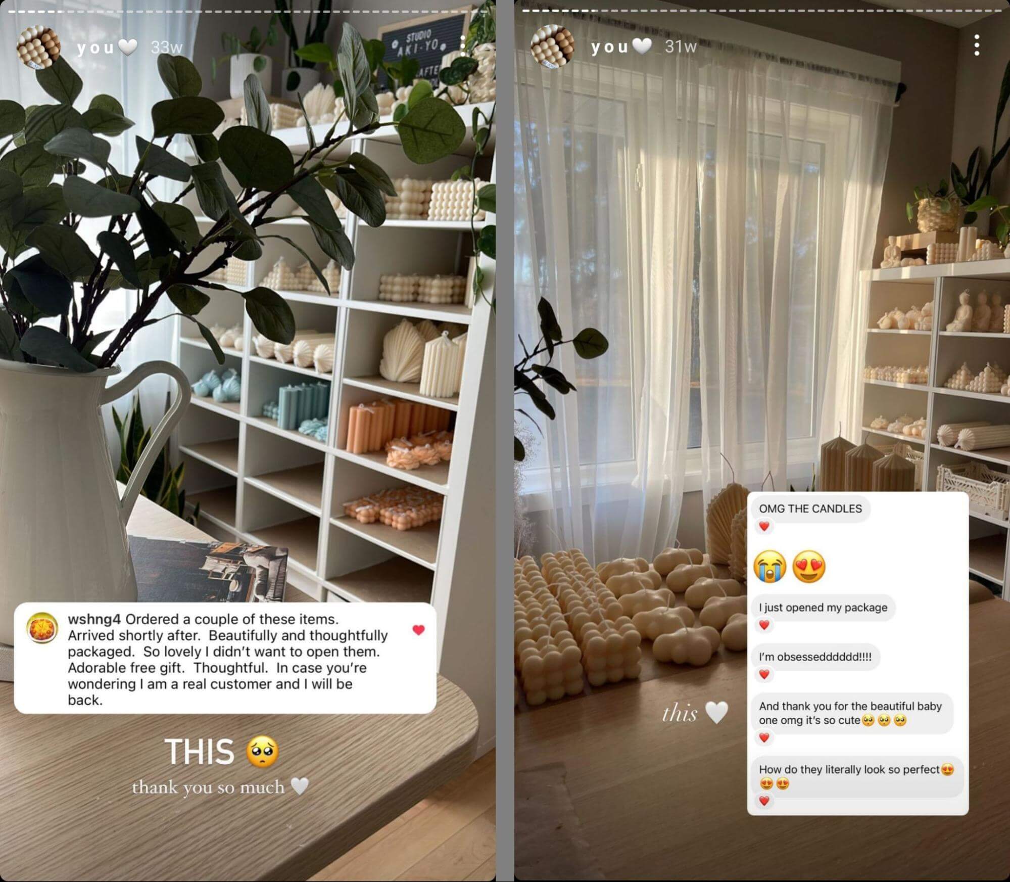 how-to-design-a-well-rounded-content-plan-on-instagram-stories-feature-snapshots-of-customer-comments-and-dms-testimonials-added-to-story-highlight-studioakiyo-example-6