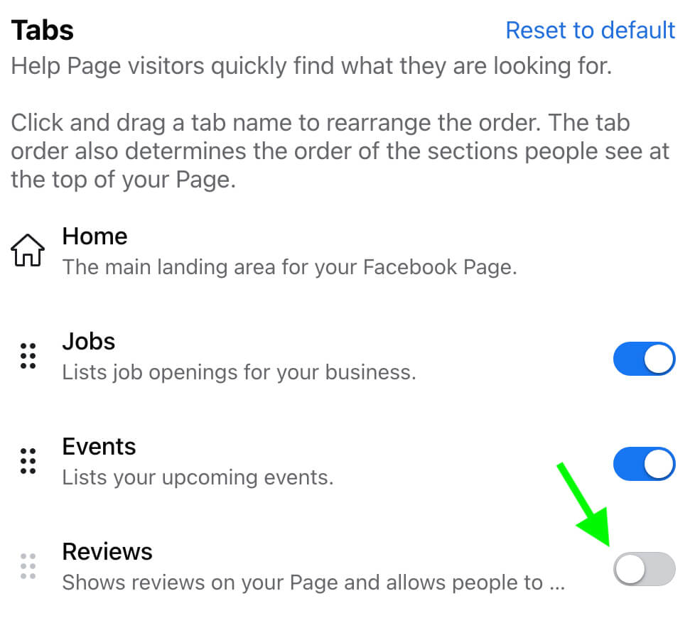 how-to-prevent-visitor-posts-on-your-facebook-business-page-disable-reviews-unwanted-visitor-content-go-to-templates-and-tabs-switch-off-reviews-tab-example-13