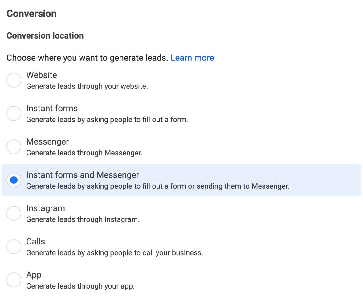 how-to-allow-multiple-conversion-opportunities-for-facebook-ads-generate-leads-target-instant-forms-and-messenger-native-lead-form-automated-messenger-chat-example-14