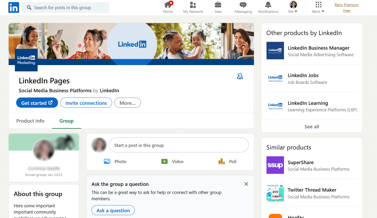 how-to-discover-new-features-on-your-linkedin-company-page-joining-official-linkedin-group-for-page-administrators-updates-technical-questions-example-3