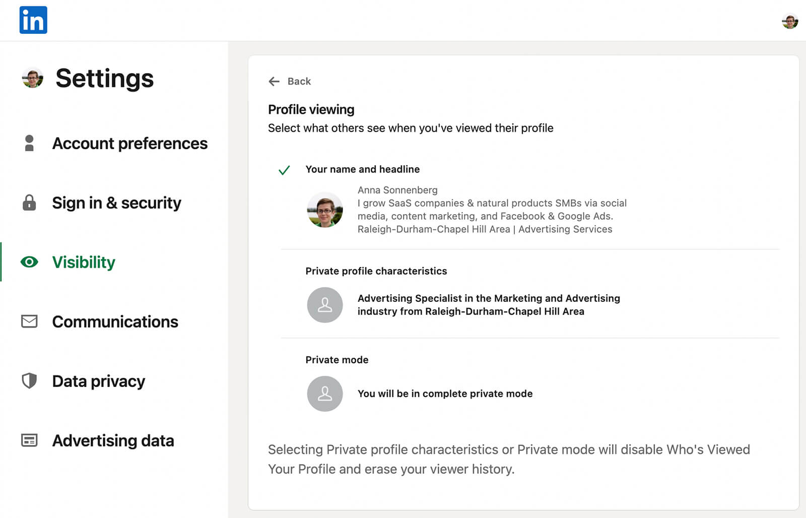 linkedin-profile-visibility-settings