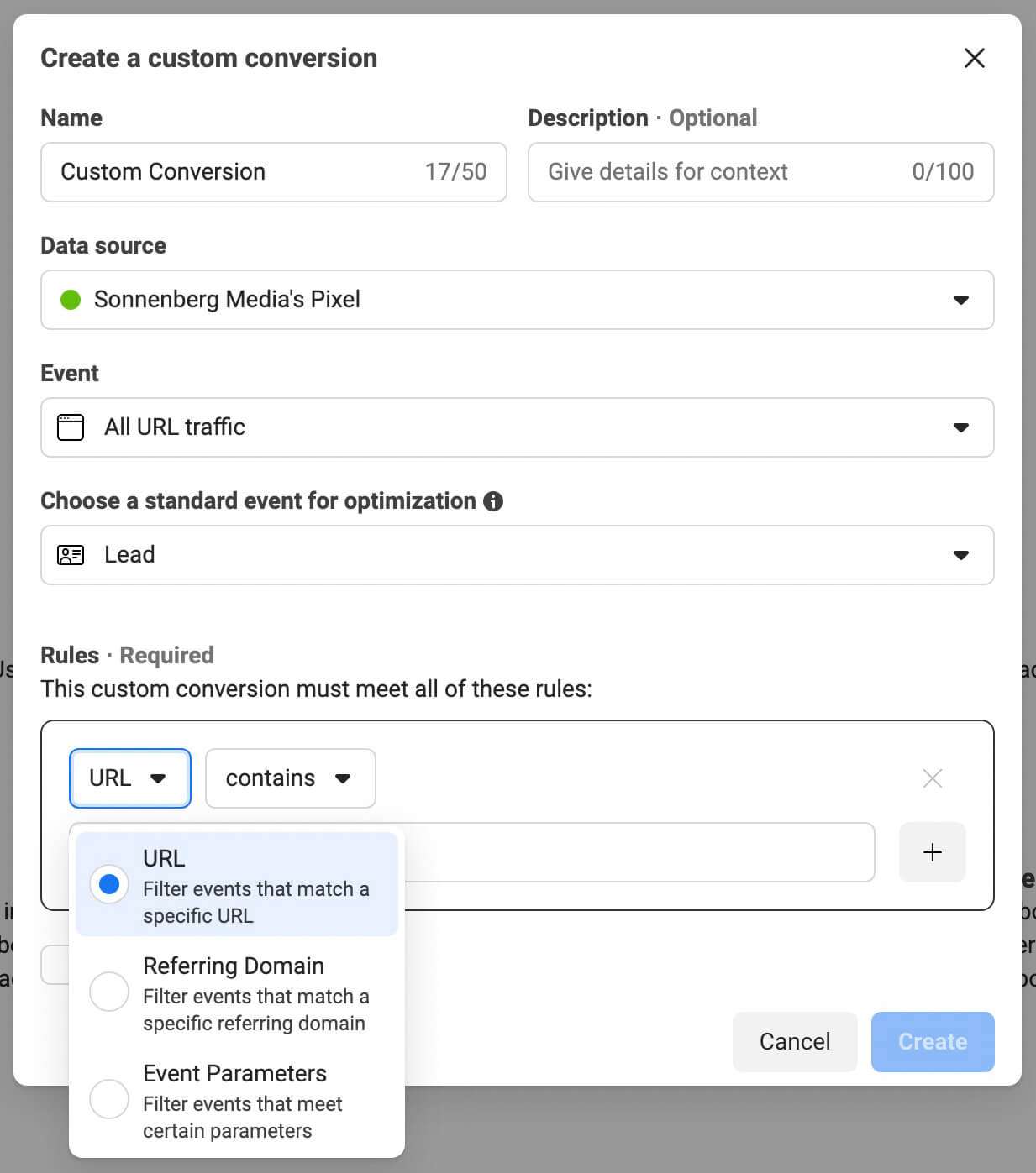 how-to-update-facebook-ads-conversion-tracking-custom-conversions-events-manager-assigning-category-rules-url-domain-event-parameters-configure-pixels-web-events-priority-example-16