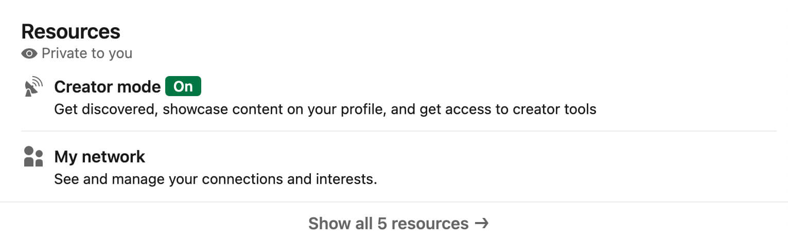 linkedin-profile-resources-section