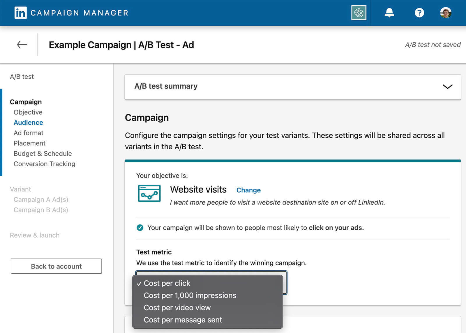 best-practices-for-ab-testing-linkedin-ads-cross-check-test-metrics-15