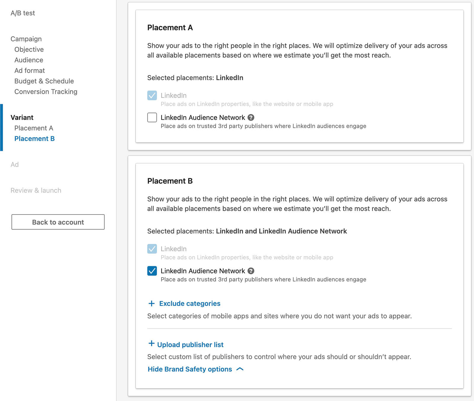 run-ab-test-in-linkedin-campaign-manager-build-ab-test-variants-placements-12